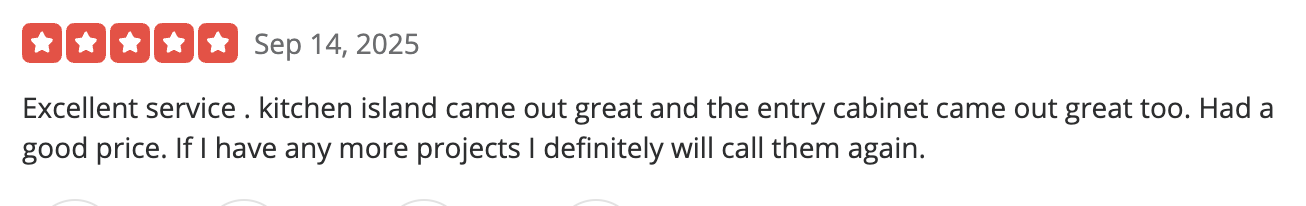 Yelp review highlighting communication